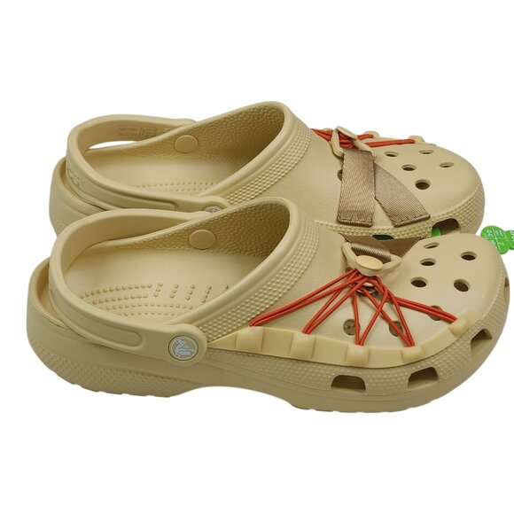 Crocs Classic Lockdown Clog Mens Size 9 Womens 11 Beige With Red Details - Picture 4 of 8